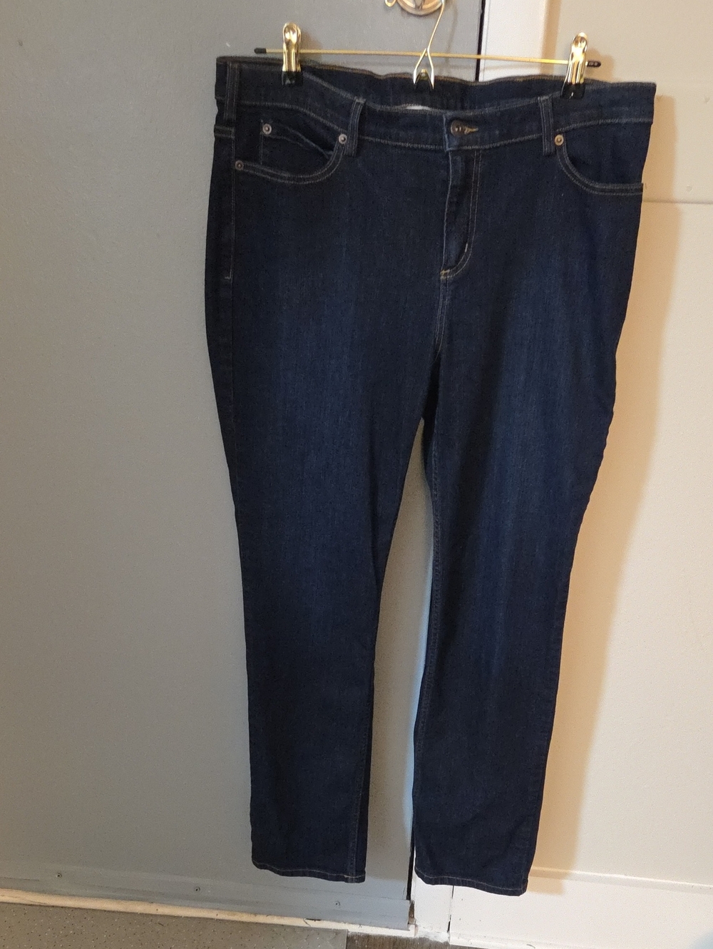 Cotton blend jeans, Duluth Trading Company straight leg